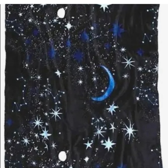 Victoria’s Secret Celestial Moon, Stars, & Planets Throw Sherpa Blanket NWT - Picture 2 of 6